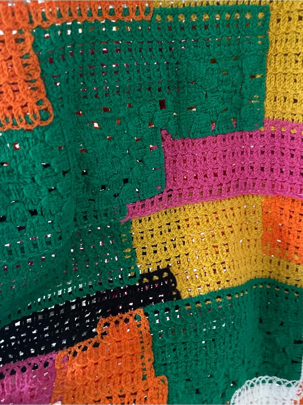 Crochet Colorblock Mini Dress - Multicolor - Picture 5 of 5